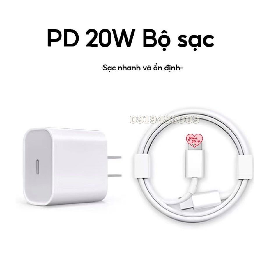 Dây Sạc Nhanh 20W, Củ Sạc Nhanh PD 20W, Bộ Sạc Nhanh Cho Điện Thoại X/Xsmax/11/12/13/14++ BH 1 năm PUCEN