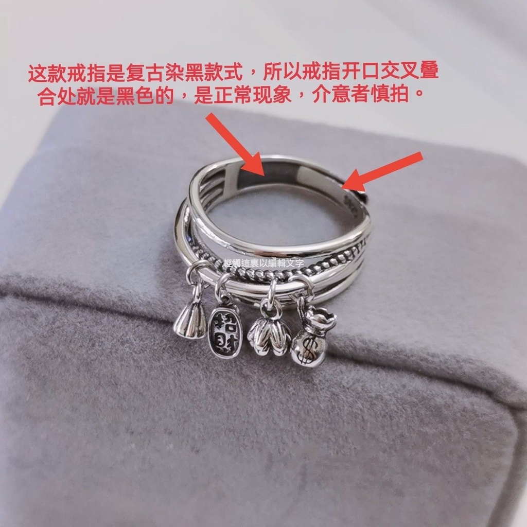 Nhẫn Mạ Bạc 925 Mặt Hình 4 Hoa Sen May Mắn Phong Cách Phật Giáo retro