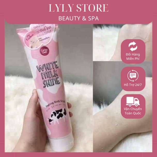 [SALE]  Tẩy tế bào chết Cathy Doll White Milk Shine Peeling Body Scrub Thái Lan 320gr - Lyly Store