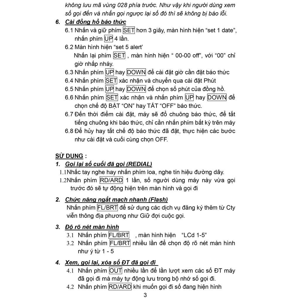 Máy điện thoại cố định có dây, để bàn hiện số gọi đi và gọi tới, dùng cho gia đình, khách sạn, văn phòng cty. MCT1540