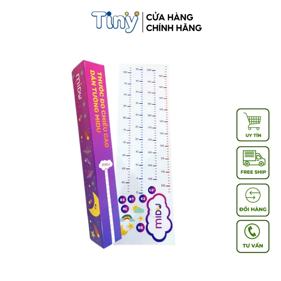 Thước đo chiều cao, decal dán tường MIDU