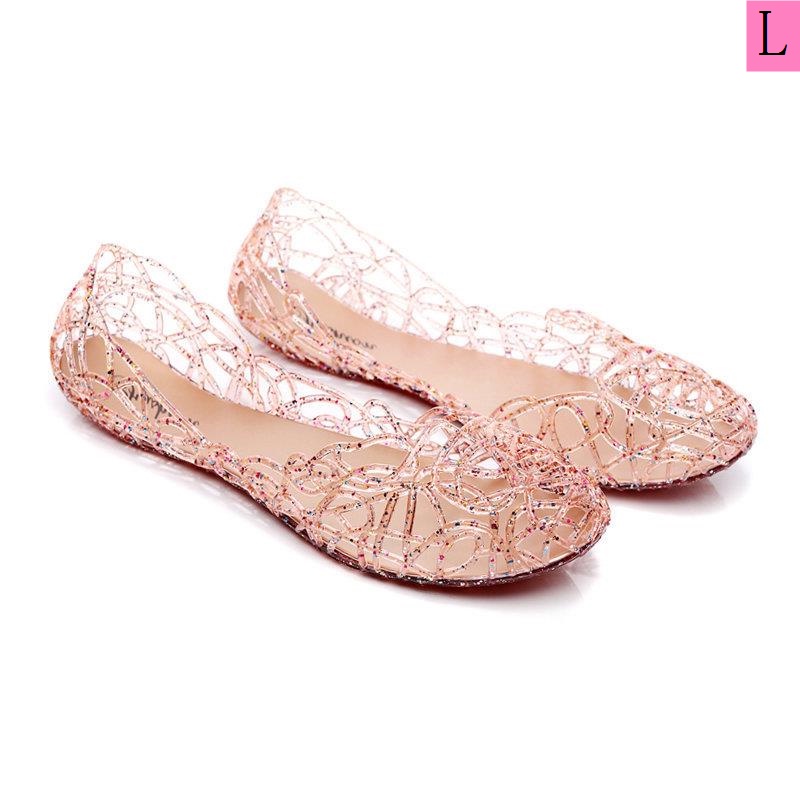 Bán Chạy Giày Sandal Nhựa Dẻo Pha Lê Rỗng Đế Phẳng Mùa Hè Kiểu Thái Lan Cho Nữ