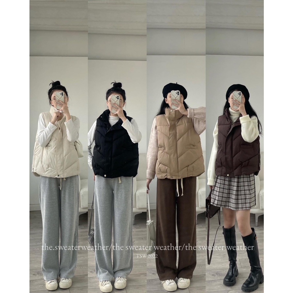 Áo Phao Gile Trơn Dáng Basic siêu hot form rộng phong cách hà Quốc-GILEPHAO8517