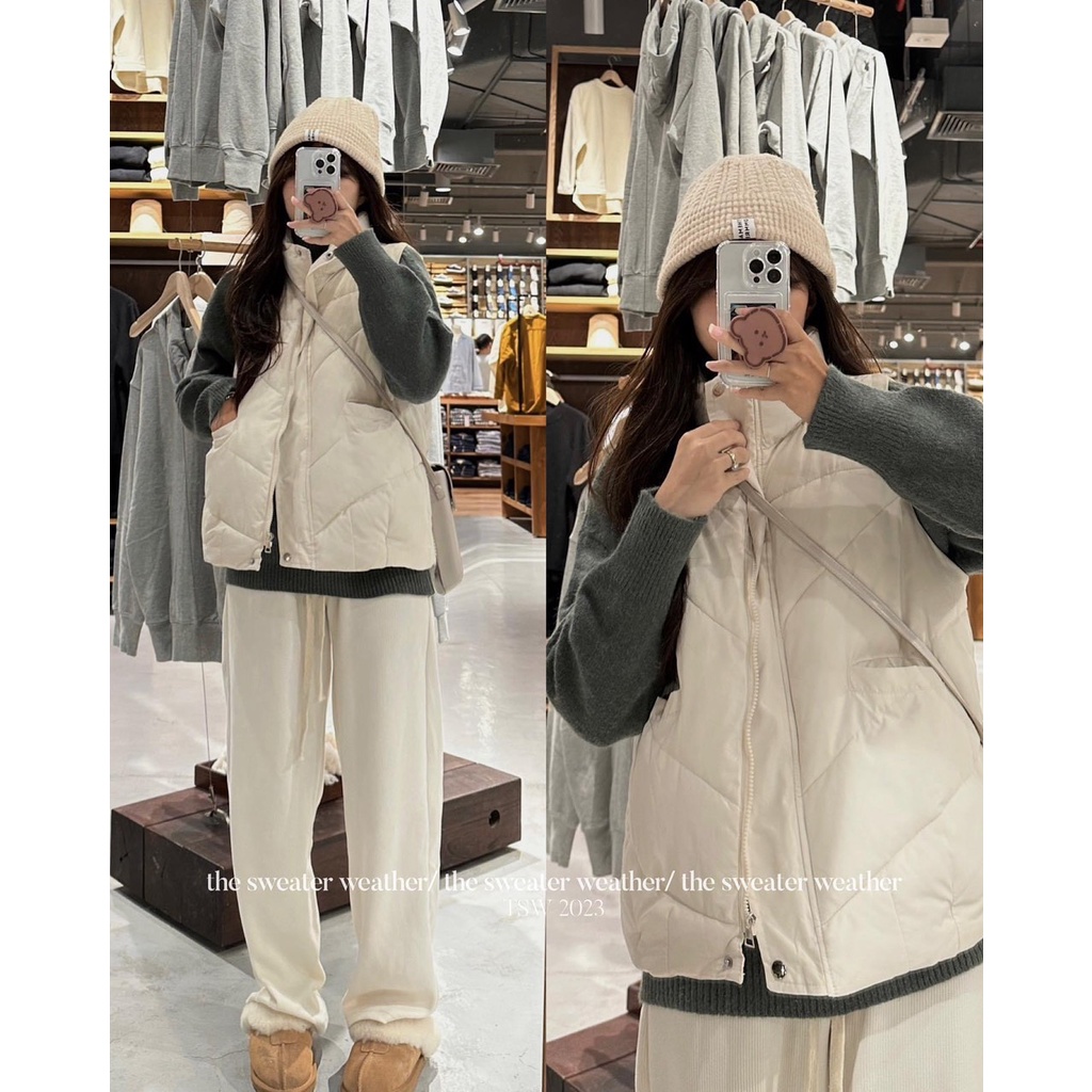 Áo Phao Gile Trơn Dáng Basic siêu hot form rộng phong cách hà Quốc-GILEPHAO8517