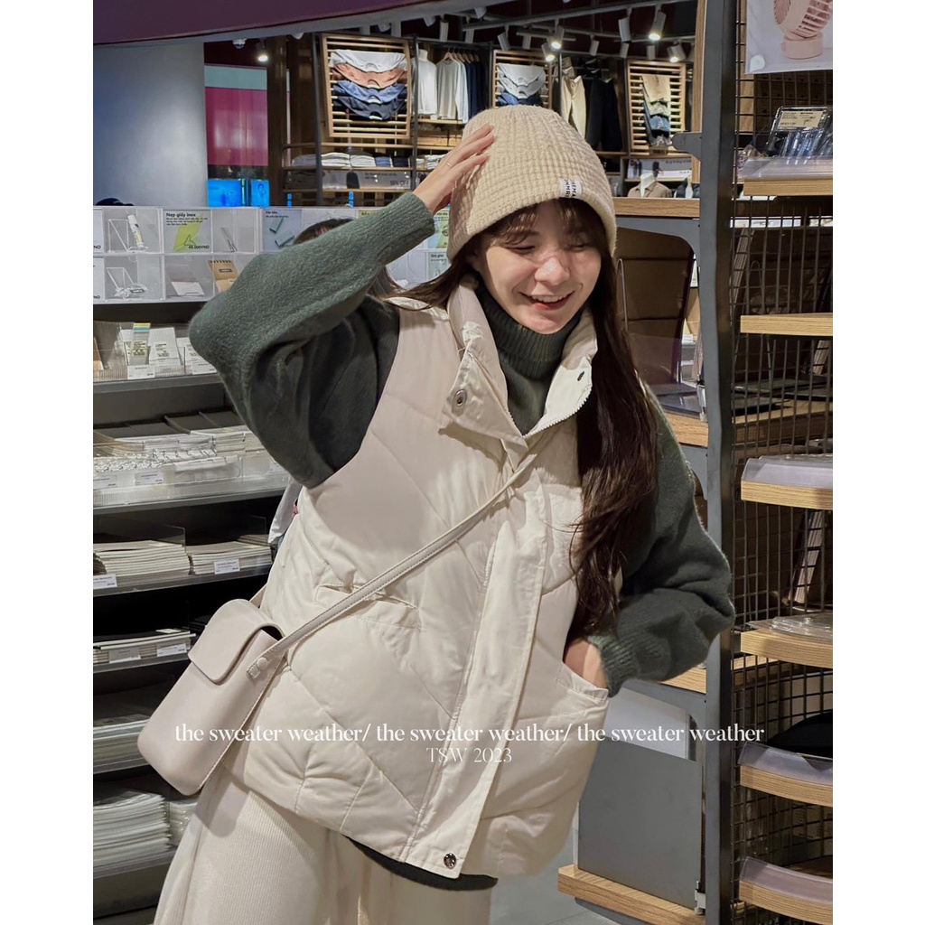 Áo Phao Gile Trơn Dáng Basic siêu hot form rộng phong cách hà Quốc-GILEPHAO8517