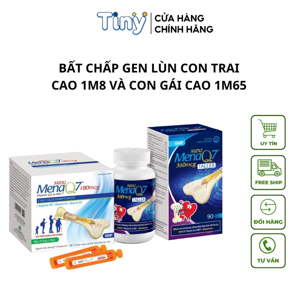 Tăng chiều cao ,canxi cho bé Midu MenaQ7 180mcg chuyển hóa canxi dành cho