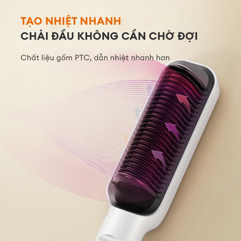 Lược điện chải tóc 2in1 làm thẳng, uốn tóc GAABOR GHC-N45A  màn hình LCD cao cấp