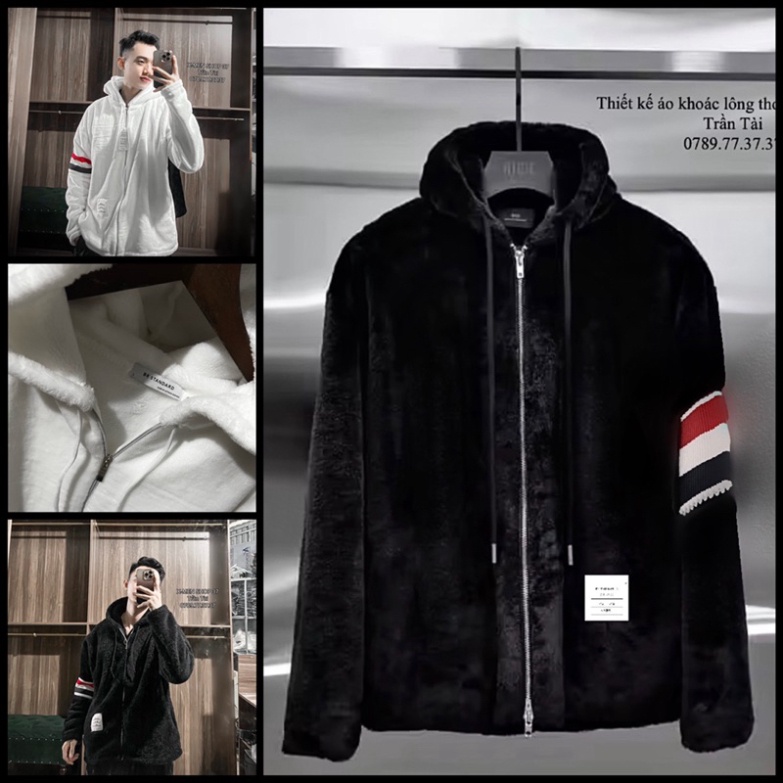 Áo khoác lông thom chất lông mượt 2 mặt có mũ thiết kế hot nhất mùa đông năm