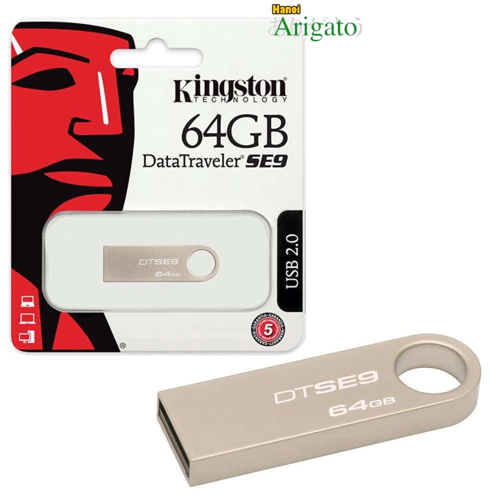 USB Kingston SE9 Size 8gb,16gb, 32gb, 64Gb vỏ sắt, đọc ghi dữ liệu tốc độ cao