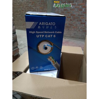 Cuộn cáp mạng Arigato Cat6 dài 305m lõi hợp kim, vỏ dày lõi dày, chuyên lắp đặt thi công công trình