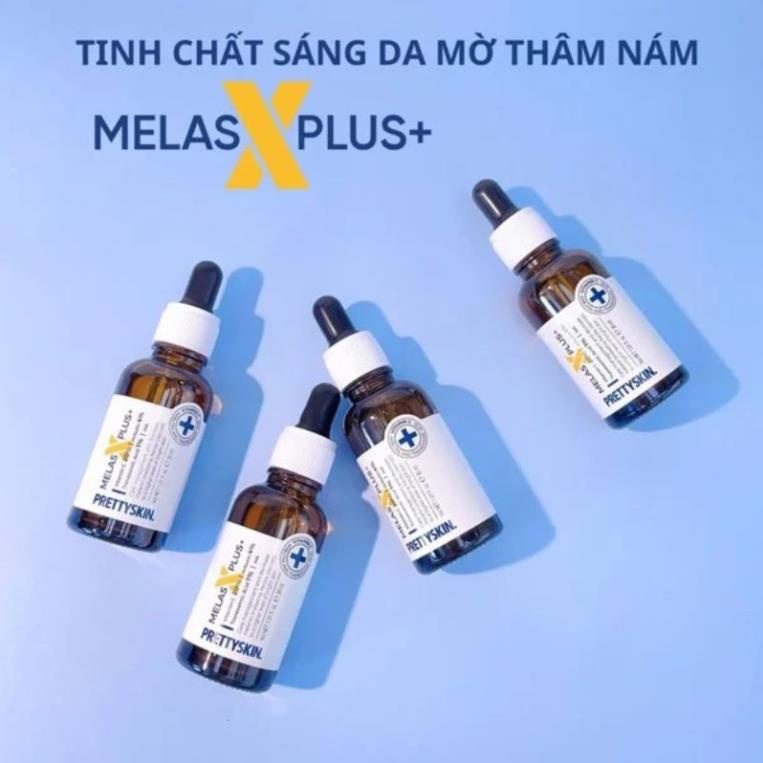Serum PrettySkin Melas X Plus + Tinh chất dưỡng trắng da mờ thâm giảm nám dung tích 30ml