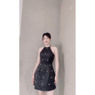 Đầm dự tiệc cổ yếm đính hạt 🌵40-70KG🌵🌸 tafta vân đá🌸 bigsize đầm trắng đen công chúa dự đám cưới cao cấp giá rẻ đẹp