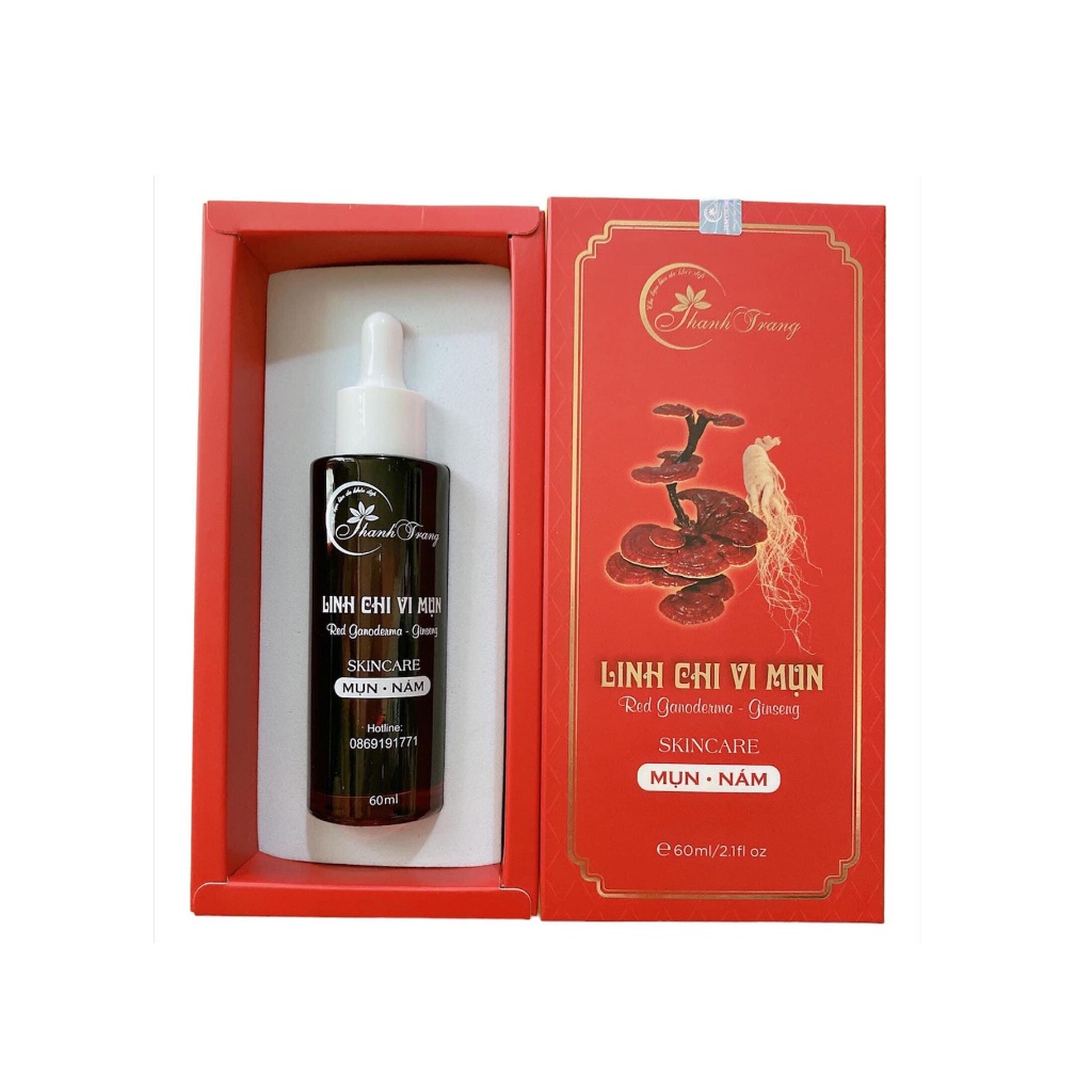 Tặng bột rửa mặt 100gr, Linh Chi Vi Mụn Tái Tạo Da Thanh Trang Trừ Mụn Thâm Nám Sẹo Rỗ