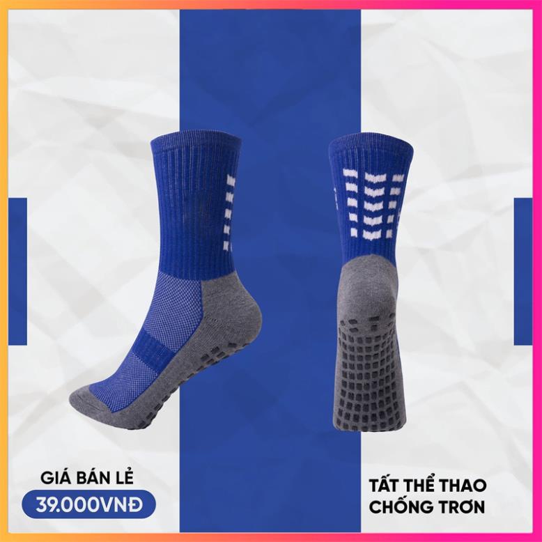 Vớ đá banh chống trơn đế xám, Tất chống trơn đá bóng màu trắng, ôm chân chuyên dùng cho thể thao. Có sỉ.