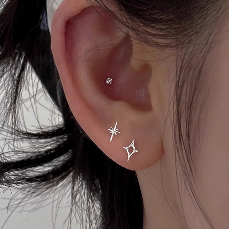 Combo 2 chiếc bông tai nhỏ xinh phong cách cho nam và nữ