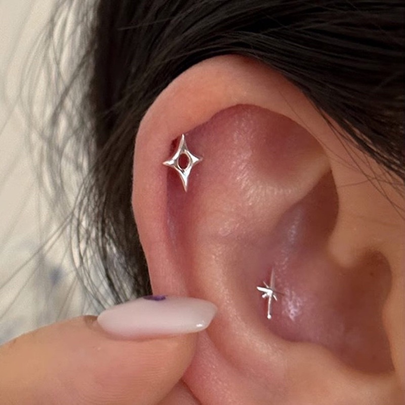 Combo 2 chiếc bông tai nhỏ xinh phong cách cho nam và nữ