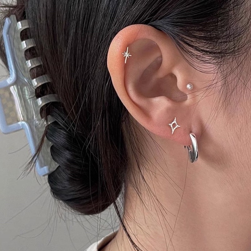 Combo 2 chiếc bông tai nhỏ xinh phong cách cho nam và nữ