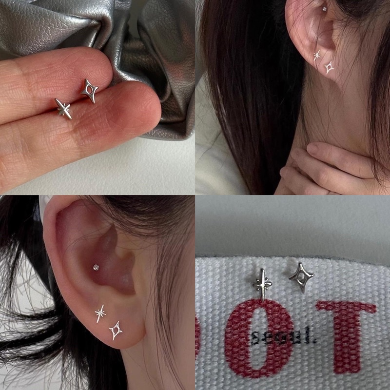 Combo 2 chiếc bông tai nhỏ xinh phong cách cho nam và nữ