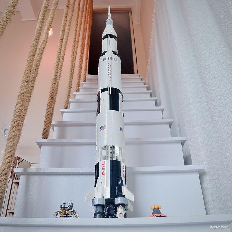 Tương thích với LEGO Apollo Saturn V Tháp phóng tên lửa Tàu con thoi Đồ chơi khối xây dựng giáo dục cho bé trai