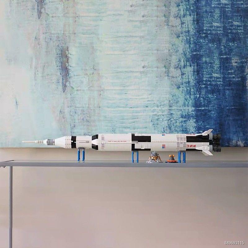 Tương thích với LEGO Apollo Saturn V Tháp phóng tên lửa Tàu con thoi Đồ chơi khối xây dựng giáo dục cho bé trai
