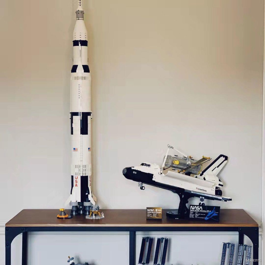 Tương thích với LEGO Apollo Saturn V Tháp phóng tên lửa Tàu con thoi Đồ chơi khối xây dựng giáo dục cho bé trai