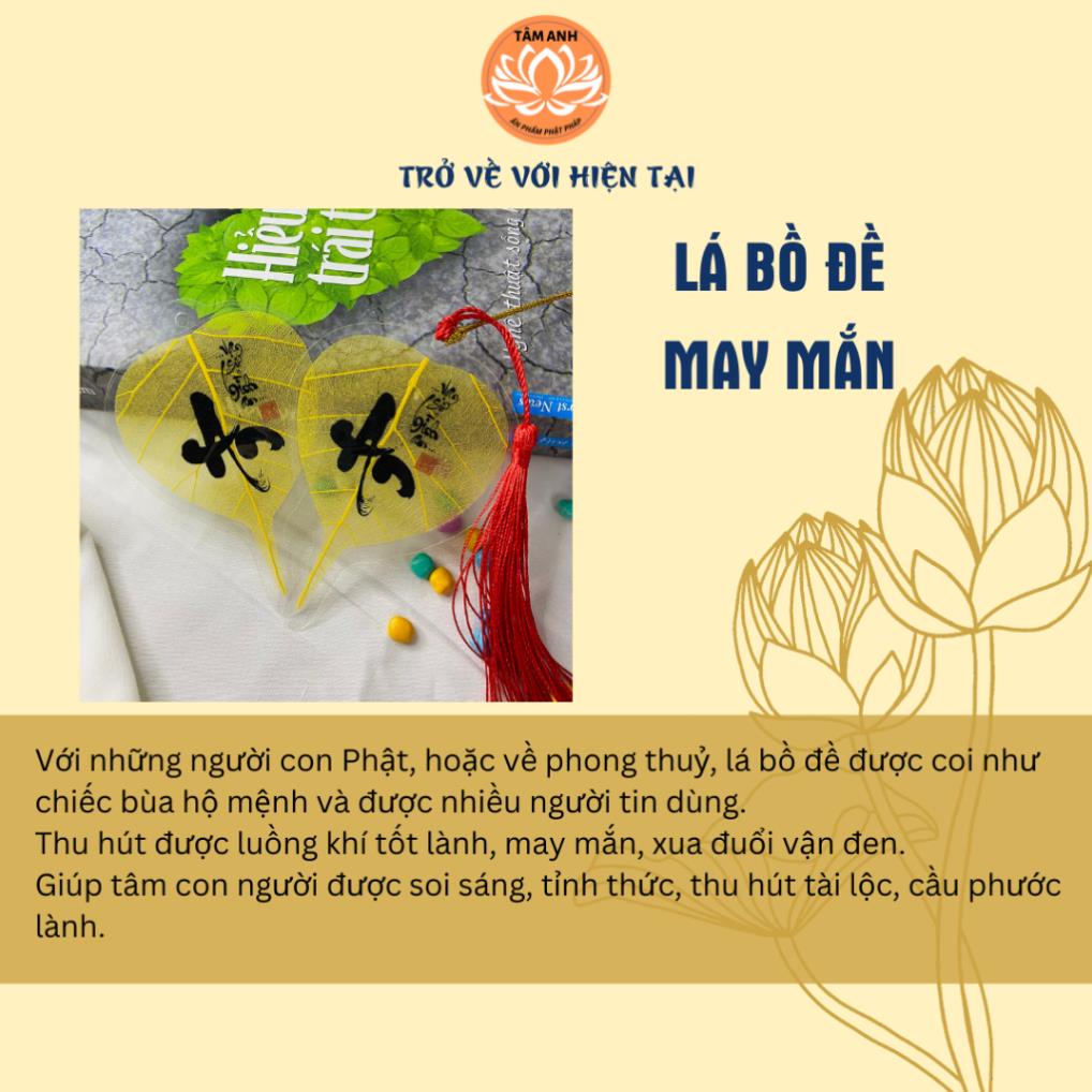 RẤT LINH VÀ GIÀU CÓ, Lá bồ đề thư pháp cầu bình an may mắn đã trì chú bởi các sư