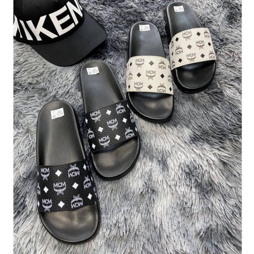 Dép Lê Nam Quai Ngang In Hình MCM - Dép Nam Quai Da Sần Siêu Chất Hót Nhất 2023 HDL 886