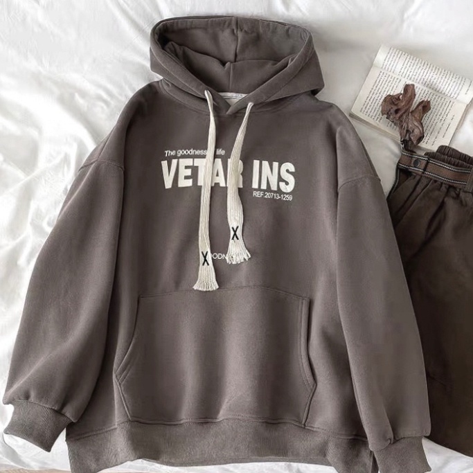 Áo khoác nam nữ chất nỉ bông dây bản to in 5d chữ VETAR - Áo hoodie nam nữ chất liệu nỉ bông dày 2 lớp in chữ VETAR