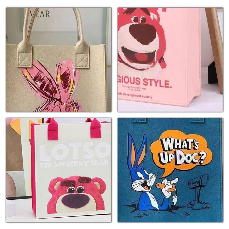 Túi Xách Tay Đựng Hộp Cơm Trưa In Họa Tiết Hoạt Hình Dễ Thương Cho Học Sinh