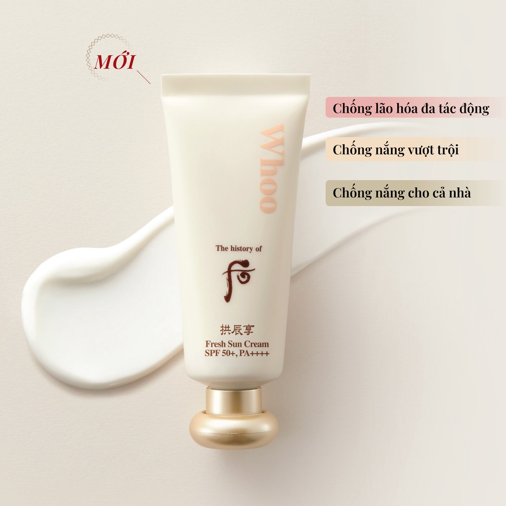 Kem chống nắng dưỡng ẩm cho da nhạy cảm Gongjinhyang Fresh Sun Cream 60ml SPF50+/PA++++