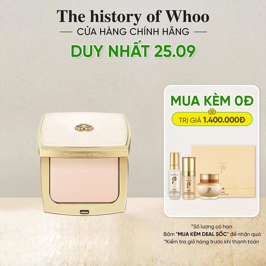 Phấn phủ nhung lì The history of Whoo Gongjinhyang Mi Velvet Powder Pact 12g