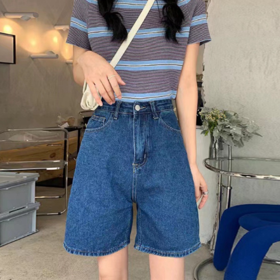 Quần short jean ngố nữ 1 khuy chất bò trơn mềm dễ phối đồ phù hợp đi chơi đi học siêu hot | BigBuy360 - bigbuy360.vn