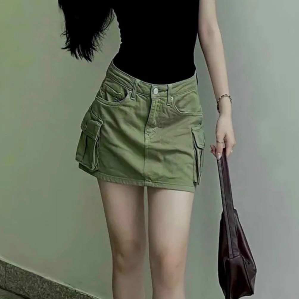 Chân váy quần túi hộp; Chân Váy KaKi Túi Hộp Phong Cách Hàn Quốc Có Quần Trong | BigBuy360 - bigbuy360.vn