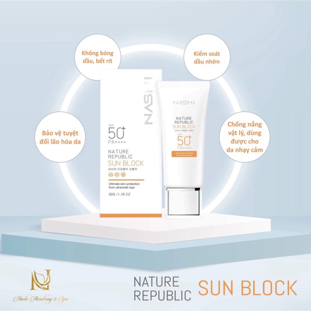 Kem Chống Nắng Nature Republic Sun Block SPF 50+ [Nashi Cosmetics]