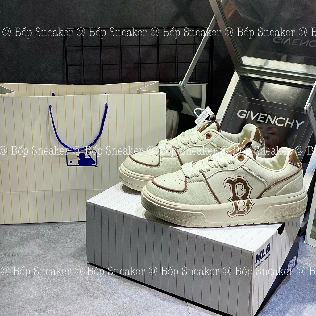 Giày MLB BIGBALL CHUNKY LINER B trắng nâu nhạt hot 2023