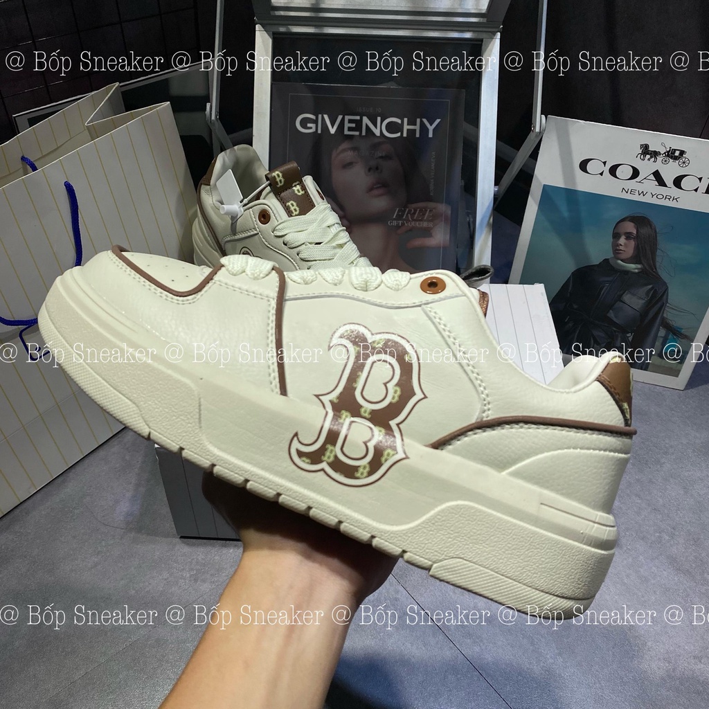 Giày MLB BIGBALL CHUNKY LINER B trắng nâu nhạt hot 2023