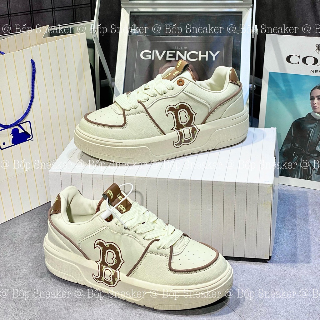 Giày MLB BIGBALL CHUNKY LINER B trắng nâu nhạt hot 2023