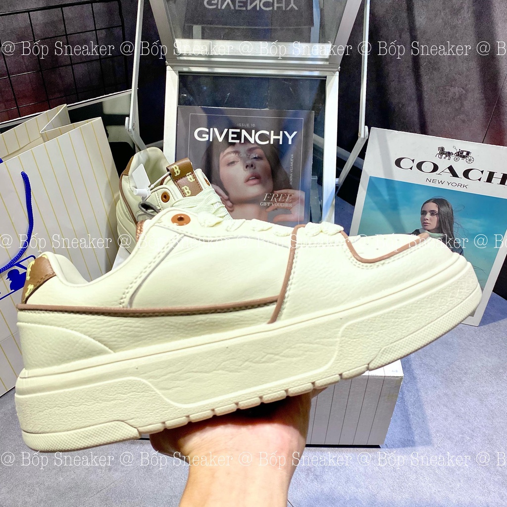 Giày MLB BIGBALL CHUNKY LINER B trắng nâu nhạt hot 2023