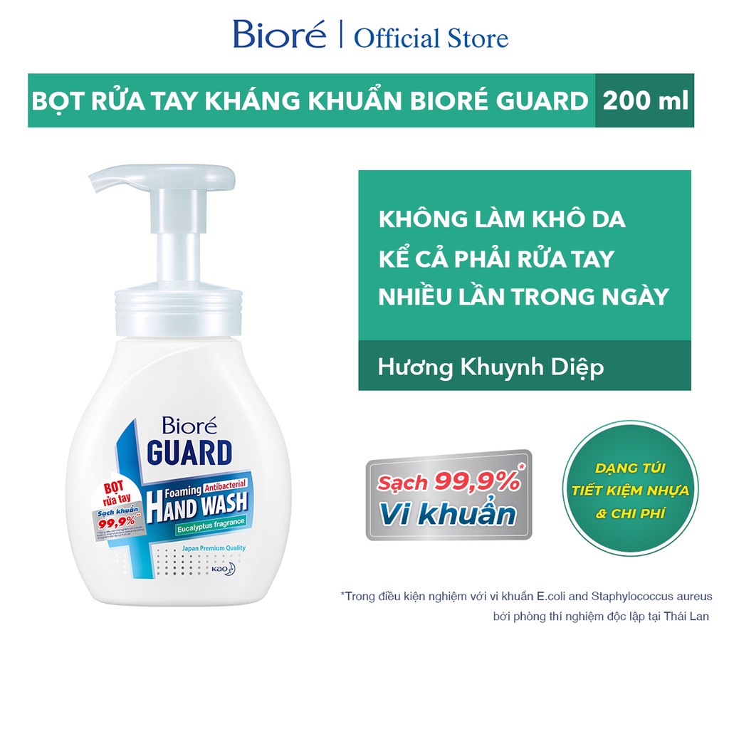 Bioré Bọt Rửa Tay Kháng Khuẩn Guard – Hương Khuynh Diệp (Chai) 250ml