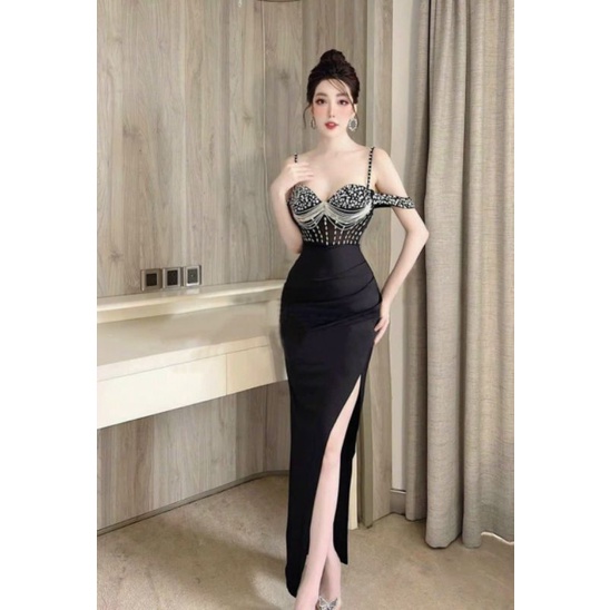 ĐẦM BODY RỚI VAI ĐÍNH ĐÁ