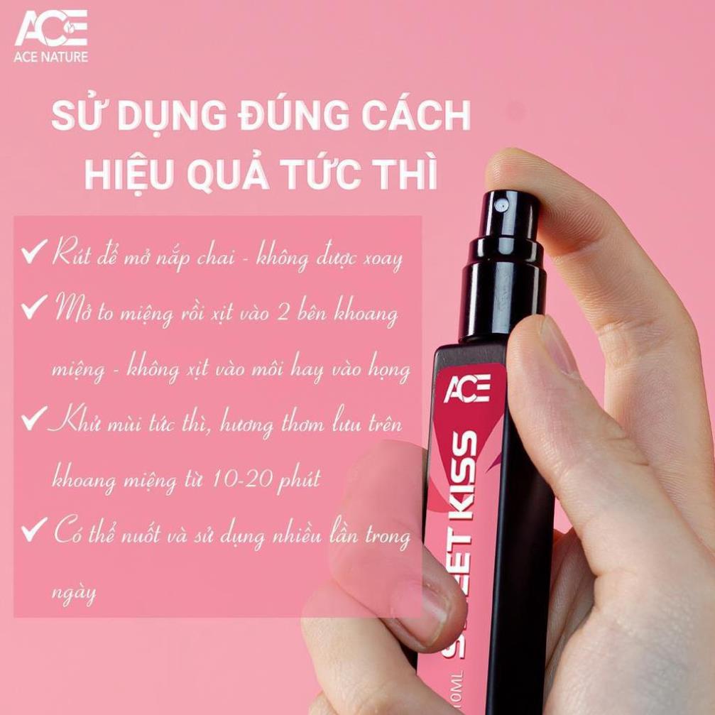 Xịt thơm miệng Deep Kiss ACE cho nam và nữ 10ml với 3 hương vị tự nhiên the mát khử mùi tức thì - MIKA SHOP
