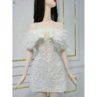 ĐẦM BODY TRỄ VAI ĐÍNH LÔNG ( được kiểm tra hàng)