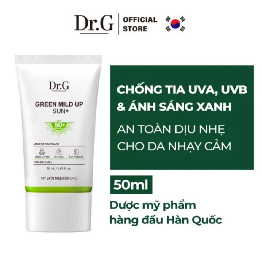 Kem Chống Nắng Dr.G Brightening Up Green Mild Up Sun + DRG Tone Up Cam Xanh Dr G 50ml - MIKA