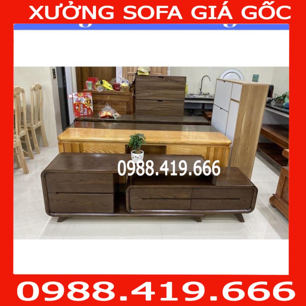 HÀNG CHÍNH HÃNG [SALE] [Ảnh tại xưởng] Kệ tivi chân rút cuốn góc 4 ngăn kéo gỗ sồi Nga KT10 giá gốc 