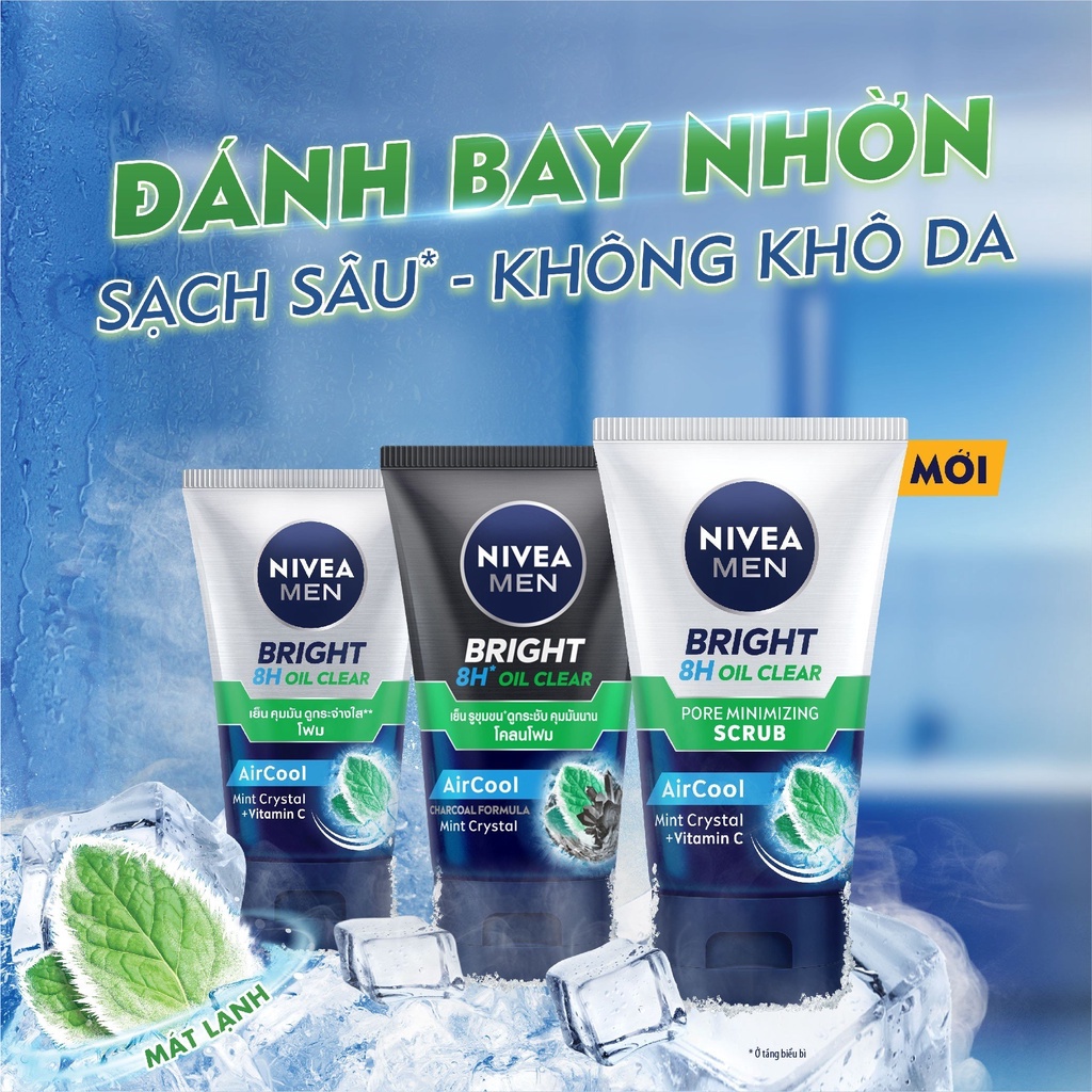 Sữa Rửa Mặt NIVEA MEN Bright Oil Clear Bọt Mịn Kiểm Soát Nhờn | Sạch Sâu (100 g) - 88869