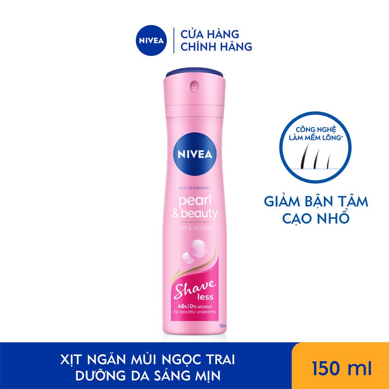 Xịt Ngăn Mùi NIVEA Pearl&Beauty Shaveless Ngọc Trai | Mịn Mượt Da (50 ml) - 85348