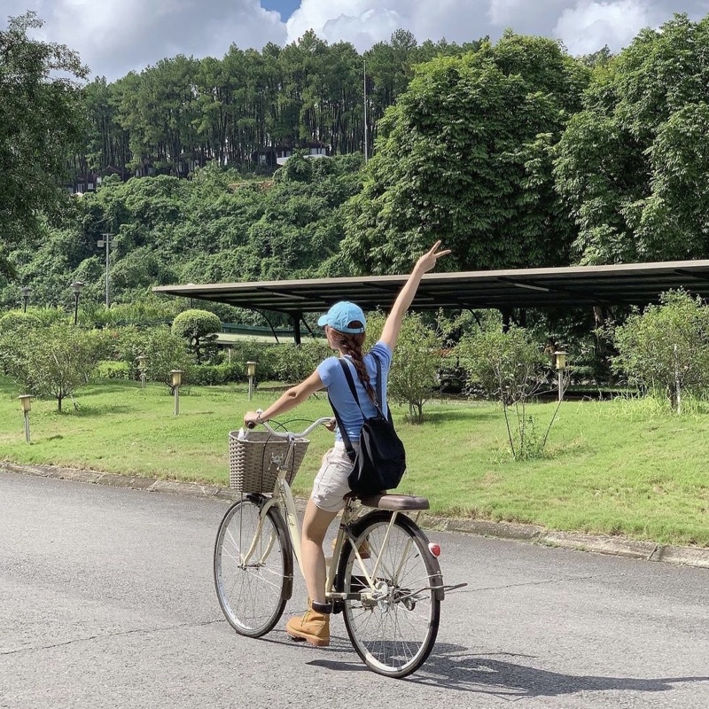 JONA BACKPACK Balo mini vải dù đơn giản Hàn quốc có nắp đậy dây rút cá tính dành cho nữ