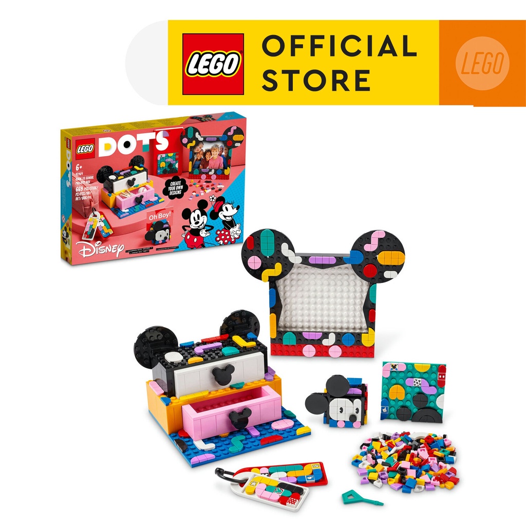 [Mã LIFEMC06CBAU giảm 50k đơn 350k] LEGO DOTS 41964 Bộ sáng tạo 5 trong 1 nhân vật Mickey và Minnie (669 chi tiết)