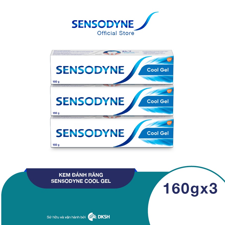 Mua 3 tặng 1 Kem đánh răng SENSODYNE Cool Gel 160g giúp giảm ê buốt hiệu quả với hương bạc hà mát lạnh