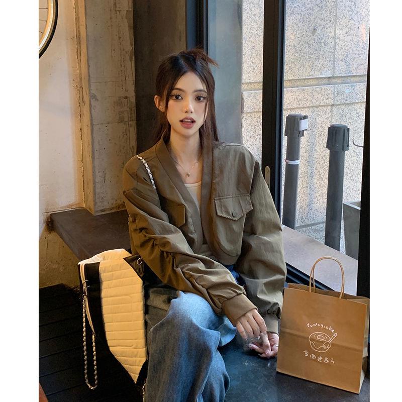 Áo Khoác Bóng Chày Dáng Ngắn Phong Cách retro Mỹ Thời Trang Mùa Thu Cao Cấp Dành Cho Nữ